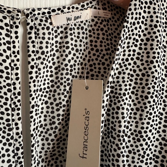 Francesca’s Women’s Dotted Leopard Short Sleeve Mini Wrap Dress US Large NWT!! - Picture 2 of 5